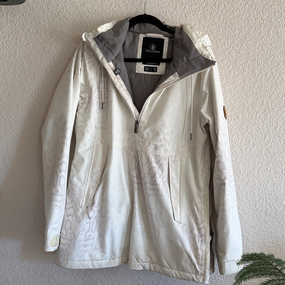 Volcom Insulated Fern GoreTex Pullover Jacket White Women's Size M Snowboard - Picture 3 of 7